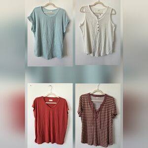Maurices Basics Clothing Bundle Lot L/XL Tops Neutral Loungewear Casual Comfy